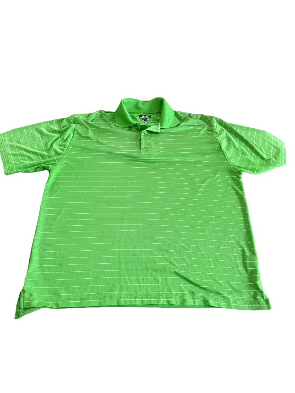 Snake Eyes Men's Large Dry-18 Green Striped Golf Polo